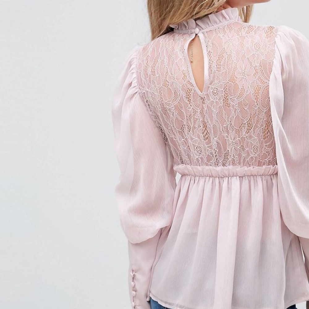Lace smock blouse